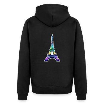 Eiffel tower #23 - Unisex Premium Organic Zip Hoodie - black - Back - Nico (187cm)