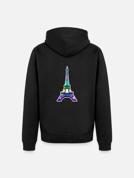 Eiffel tower #23 - Unisex Premium Organic Zip Hoodie - black