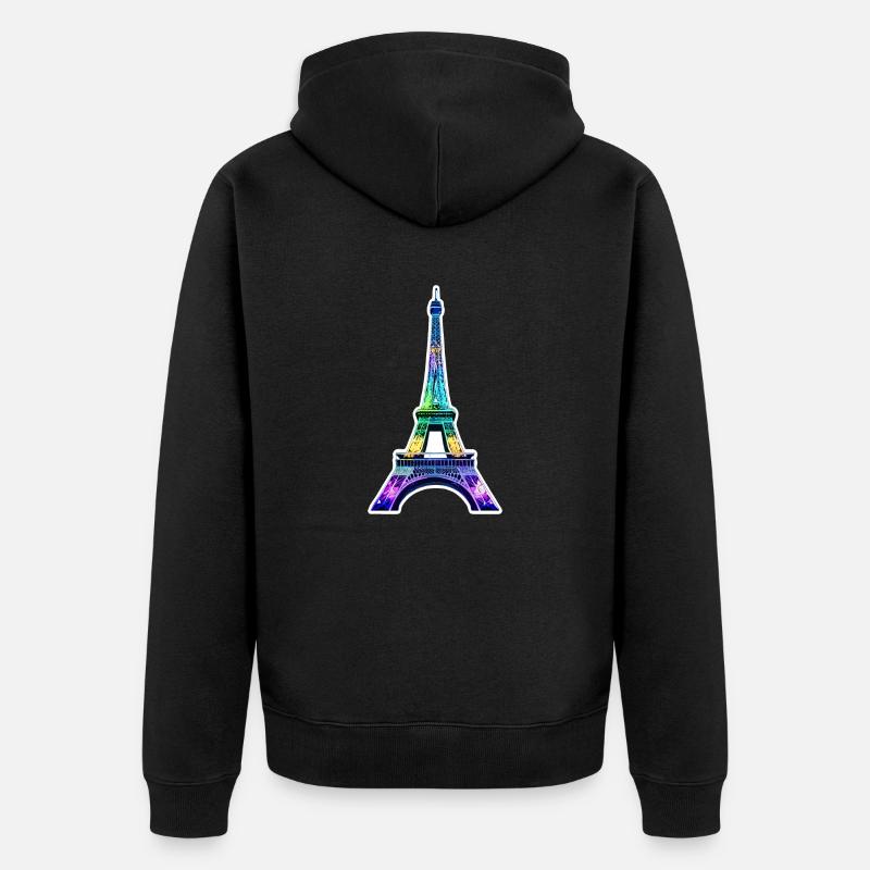 Eiffel tower #23 - Veste à capuche bio Premium Unisexe - noir