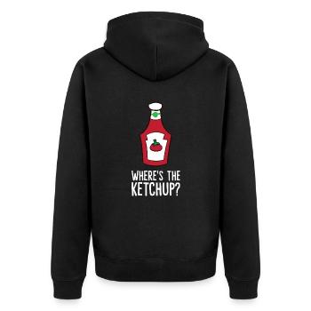 Ketchup - Where's the Ketchup? - Unisex Premium Organic Zip Hoodie - black - Back - Nico (187cm)