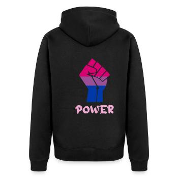 Power Bisexual Pride Fist Design pour l’égalité - Veste à capuche bio Premium Unisexe - noir - Dos - Nico (187cm)