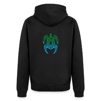 TORTUE (TAHITI) - collection tribale - Veste à capuche bio Premium Unisexe - noir - Dos - Nico (187cm)