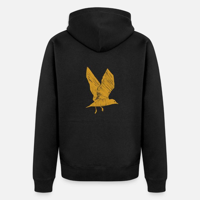 Mouette dorée - Veste à capuche bio Premium Unisexe - noir