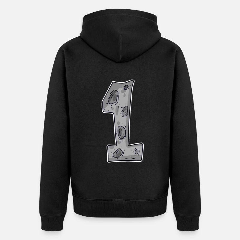 1 - Première Lune - Veste à capuche bio Premium Unisexe - noir