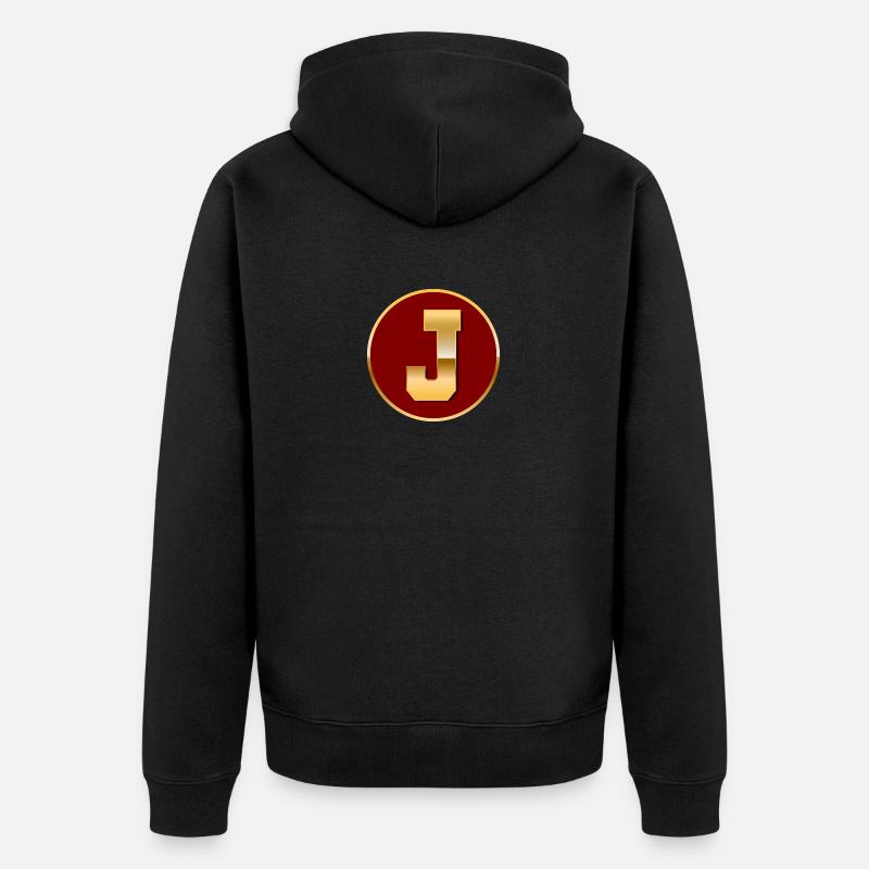 Lettre J - Veste à capuche bio Premium Unisexe - noir