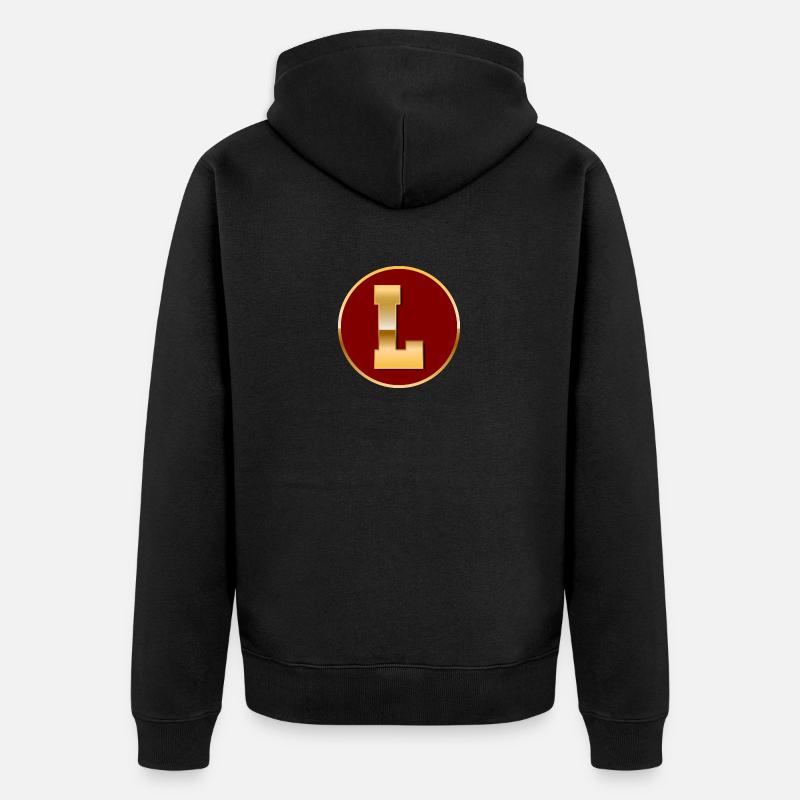 Lettre L - Veste à capuche bio Premium Unisexe - noir