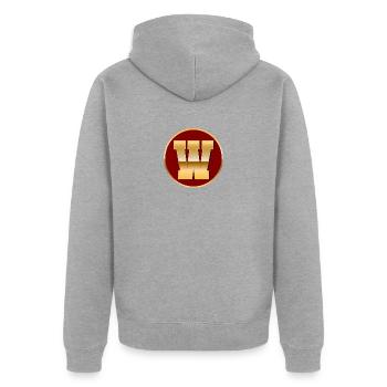 Letter W - Unisex Premium Organic Zip Hoodie - heather grey - Back - Nico (187cm)
