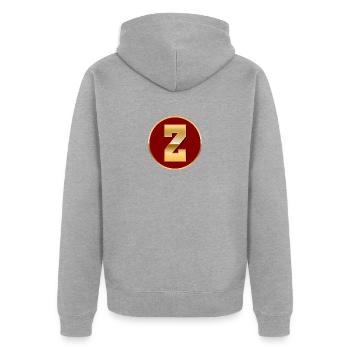 Letter Z - Unisex Premium Organic Zip Hoodie - heather grey - Back - Nico (187cm)