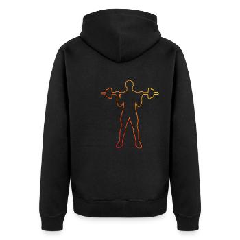 Musculation Femmes Haltérophilie Fitness Hommes - Veste à capuche bio Premium Unisexe - noir - Dos - Nico (187cm)