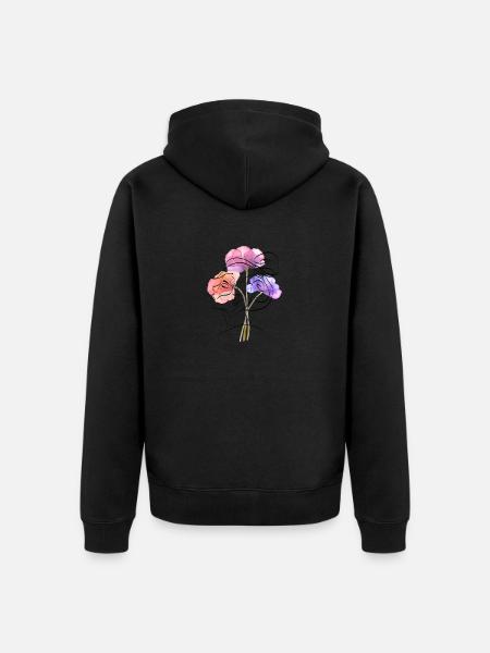 Blumenfrau - Unisex Premium Bio Zip Hoodie - Schwarz