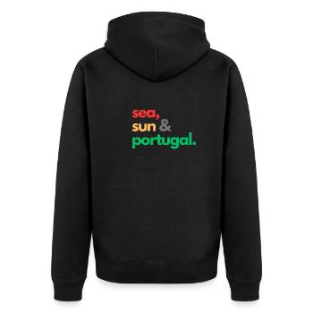 Sea, Sun & Portugal. - Veste à capuche bio Premium Unisexe - noir - Dos - Nico (187cm)