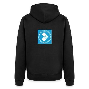 IFA Logo - Unisex Premium Bio Zip Hoodie - Schwarz - Hinten - Nico (187cm)