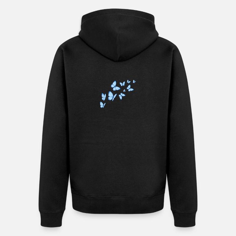 Papillons - Veste à capuche bio Premium Unisexe - noir