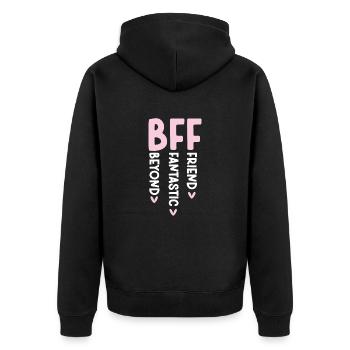 Beste Freunde Für Immer Bff Bestie-freundschaft - Unisex Premium Bio Zip Hoodie - Schwarz - Hinten - Nico (187cm)