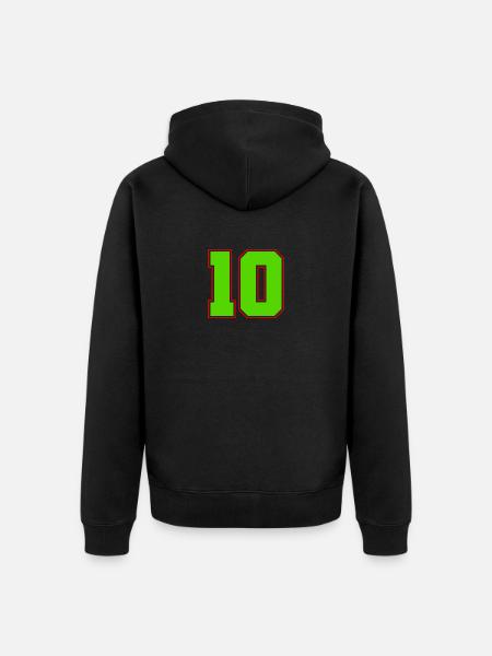 Number 10 football - Unisex Premium Organic Zip Hoodie - black