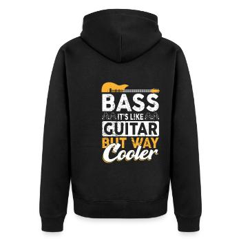 Bass It's Like Guitar Funny Bass Guitar Player - Unisex Premium Bio Zip Hoodie - Schwarz - Hinten - Nico (187cm)