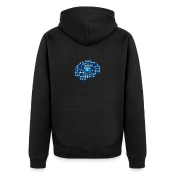 Künstliche Intelligenz - Unisex Premium Bio Zip Hoodie - Schwarz - Hinten - Nico (187cm)