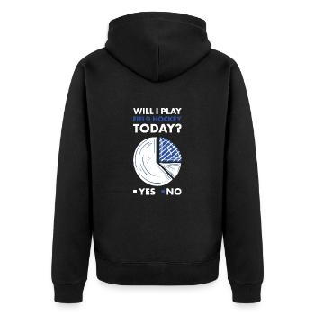 Sport Will I Play Field Hockey - Unisex Premium Organic Zip Hoodie - black - Back - Nico (187cm)