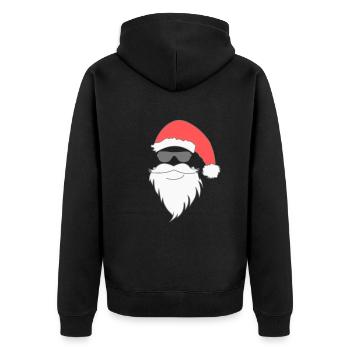 Nikolaus cool - Unisex Premium Bio Zip Hoodie - Schwarz - Hinten - Nico (187cm)