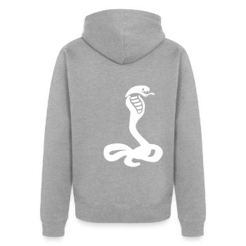 Cobra serpent - Veste à capuche bio Premium Unisexe - gris chiné - Dos - Nico (187cm)