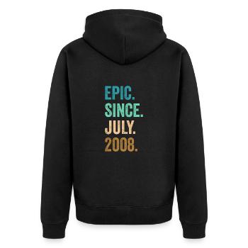 Epic Depuis juillet 2008 14ème anniversaire - Veste à capuche bio Premium Unisexe - noir - Dos - Nico (187cm)