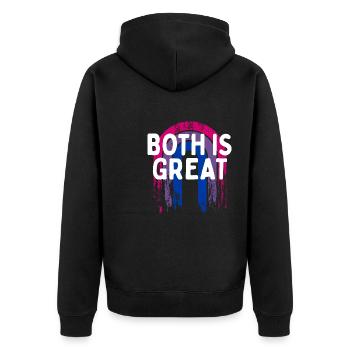 Les deux est super bisexuel LGBTQ bi fierté pansexuelle - Veste à capuche bio Premium Unisexe - noir - Dos - Nico (187cm)