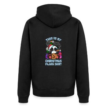 Santa Panda This Is My Christmas Pajama - Unisex Premium Organic Zip Hoodie - black - Back - Nico (187cm)
