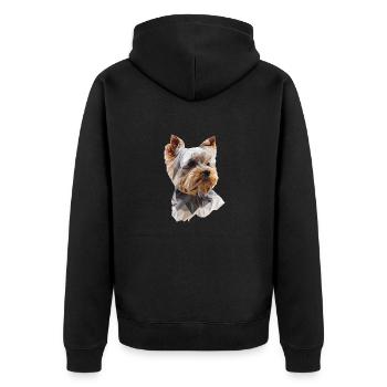 Look Yorkie élégant – Art pour les amoureux des chiens - Veste à capuche bio Premium Unisexe - noir - Dos - Nico (187cm)