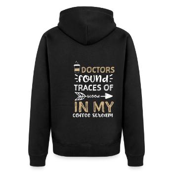 Les médecins ont trouvé des traces de sang dans... - Veste à capuche bio Premium Unisexe - noir - Dos - Nico (187cm)