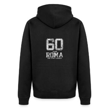 60 Jahre Roma und stolz darauf - Geburtsjahr - Unisex Premium Bio Zip Hoodie - Schwarz - Hinten - Nico (187cm)