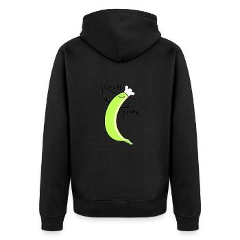 Lustige Banane zum kochen - Unisex Premium Bio Zip Hoodie - Schwarz - Hinten - Nico (187cm)