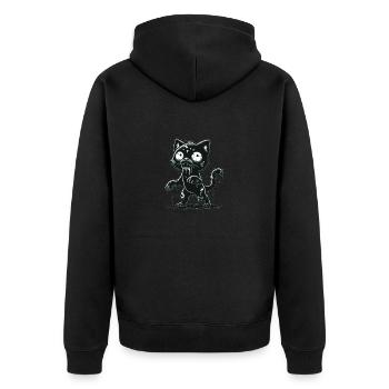 Chat zombie - Veste à capuche bio Premium Unisexe - noir - Dos - Nico (187cm)