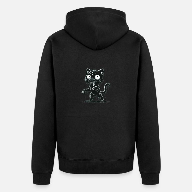 Chat zombie - Veste à capuche bio Premium Unisexe - noir