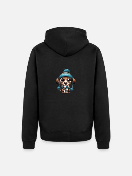 Weihnachtshund - Unisex Premium Bio Zip Hoodie - Schwarz