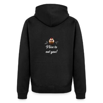 Cupcake 2 ws - Unisex Premium Bio Zip Hoodie - Schwarz - Hinten - Nico (187cm)