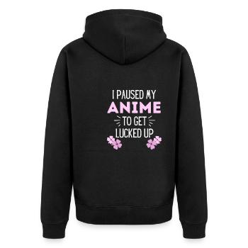 Anime St Patricks Day Manga Glück Geschenk - Unisex Premium Bio Zip Hoodie - Schwarz - Hinten - Nico (187cm)