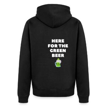 Bier Saufen Alkohol St Patricks Day Irish Geschenk - Unisex Premium Bio Zip Hoodie - Schwarz - Hinten - Nico (187cm)