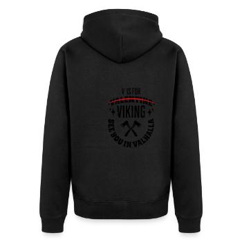 Cadeau nordique viking de la Saint-Valentin - Veste à capuche bio Premium Unisexe - noir - Dos - Nico (187cm)