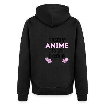 Anime St Patricks Day Manga Glück Geschenk - Unisex Premium Bio Zip Hoodie - Schwarz - Hinten - Nico (187cm)