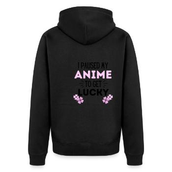 Anime St Patricks Day Manga Lucky Gift - Veste à capuche bio Premium Unisexe - noir - Dos - Nico (187cm)