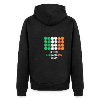 Fête de la Saint-Patrick Irlande Drapeau Clover Cadeau - Veste à capuche bio Premium Unisexe - noir - Dos - Nico (187cm)