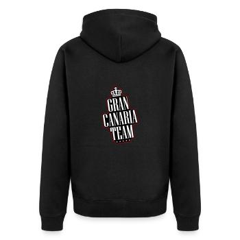 Gran Canaria Team - Unisex Premium Organic Zip Hoodie - black - Back - Nico (187cm)