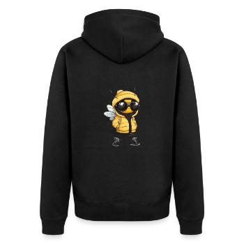 Bee Cool Honeybee Comic - Unisex Premium Organic Zip Hoodie - black - Back - Nico (187cm)