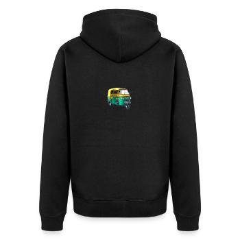 Tuk Tuk - Unisex Premium Bio Zip Hoodie - Schwarz - Hinten - Nico (187cm)