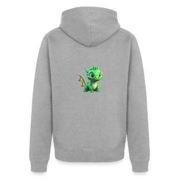 Spitze - Unisex Premium Bio Zip Hoodie - Grau meliert - Hinten - Nico (187cm)