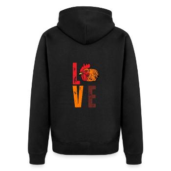Chicken Farming - Hen Rooster Lover Chicken Farmer - Veste à capuche bio Premium Unisexe - noir - Dos - Nico (187cm)