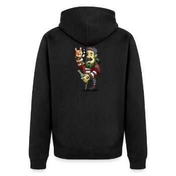 Hamburg - Unisex Premium Bio Zip Hoodie - Schwarz - Hinten - Nico (187cm)