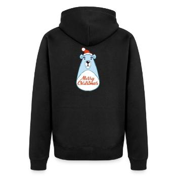 Christmas Bear - Unisex Premium Organic Zip Hoodie - black - Back - Nico (187cm)