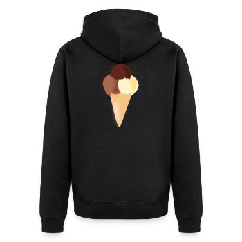 ice cream ice cream restaurant ice cream sundae83 - Unisex Premium Organic Zip Hoodie - black - Back - Nico (187cm)