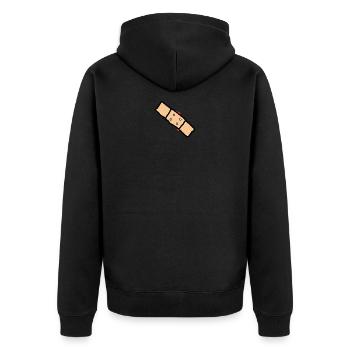 pflaster mit blut - Unisex Premium Bio Zip Hoodie - Schwarz - Hinten - Nico (187cm)